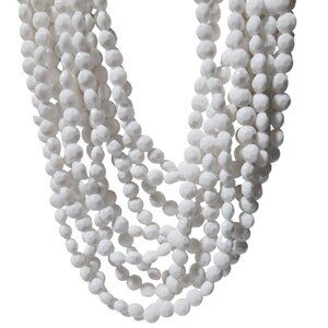 Vintage Elegant White Faceted Glass Beaded Necklace Multi Strand Fashion Jewelry
